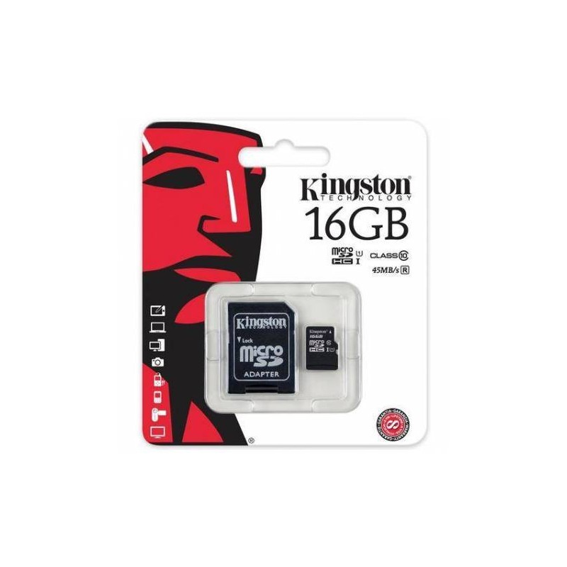 Carte Mémoire Micro SD 16Go Avec Adaptateur